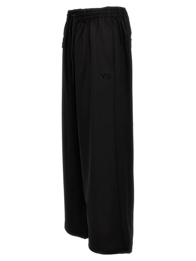 Shop Y-3 Adidas Wide Leg Trousers In Black