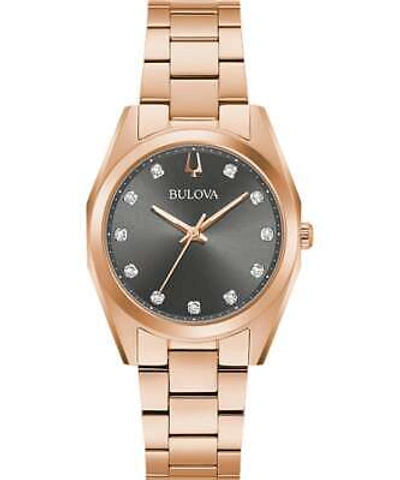 Pre-owned Bulova Rose Gold Womens Analogue Watch Surveyor 97p156