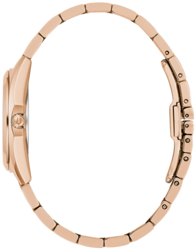 Pre-owned Bulova Rose Gold Womens Analogue Watch Surveyor 97p156