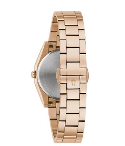 Pre-owned Bulova Rose Gold Womens Analogue Watch Surveyor 97p156