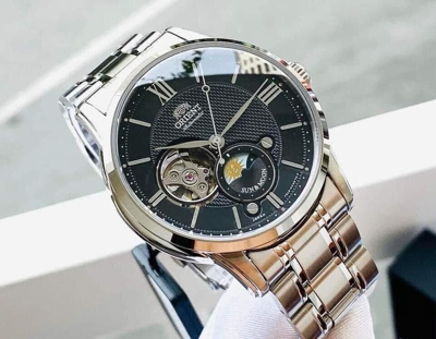 Pre-owned Orient Rn-as0001b Sun & Moon 22 Jewels Automatic Mechanical Watch Box Mens