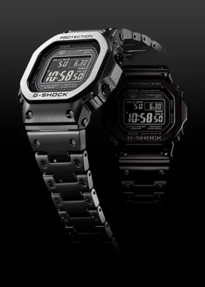 Pre-owned Casio G-shock Gmwb5000mb-1a Full Metal Texture Crafted Black