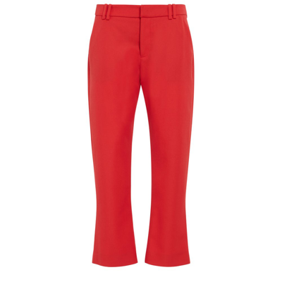 Shop Balmain Flared Trousers In Red