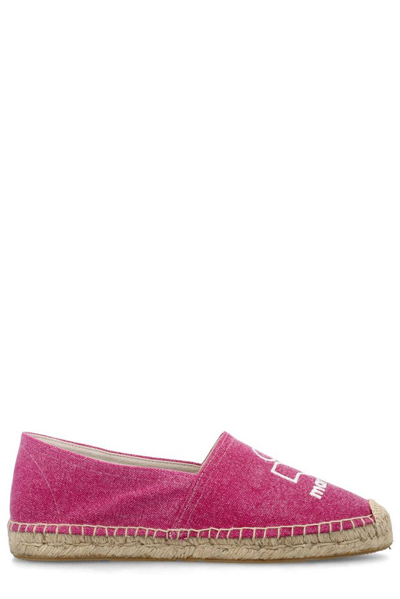Shop Isabel Marant Logo Embroidered Espadrilles In Pink