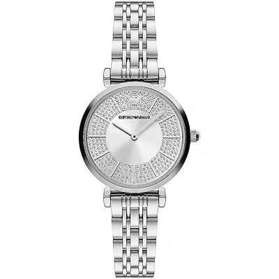 Pre-owned Emporio Armani Silver Steel Quartz Watch