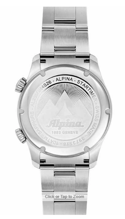 Pre-owned Alpina Startimer Pilot Worldtimer Stainless Steel Swiss Quartz Men Al-255gr4s26b