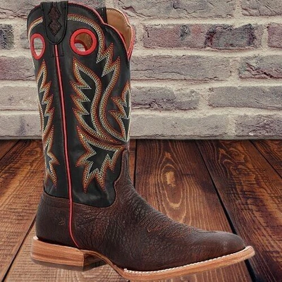 Pre-owned Durango Men's Prca Collection Shrunken Bullhide Western Boot In Brown
