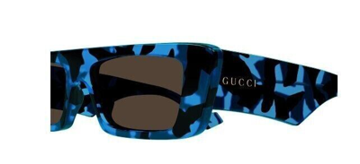 Pre-owned Gucci Original  Sunglasses Gg1331s 004 Havana Blue Frame Brown Gradient Lens 54mm