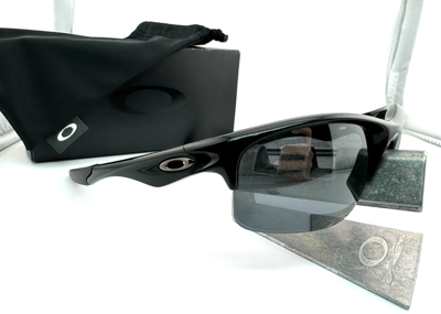 Pre-owned Oakley Bottle Rocket Polished Black Iridium Polarized Sunglasses Oo9164-01