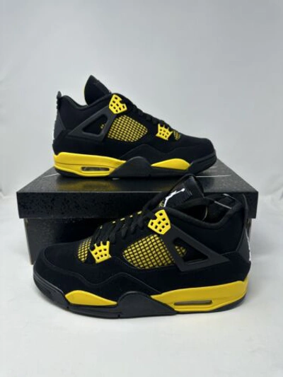 Pre-owned Jordan Brand Nike Air  4 Retro Thunder Black Yellow Dh6927-017 Men's Sizes