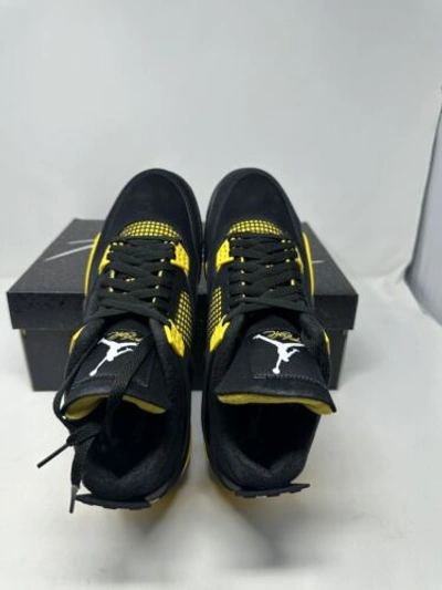 Pre-owned Jordan Brand Nike Air  4 Retro Thunder Black Yellow Dh6927-017 Men's Sizes