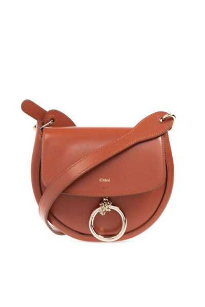 Shop Chloé Arlène Small Shoulder Bag In Brown