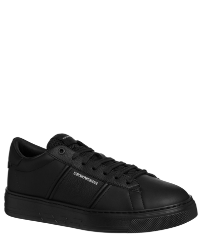 Pre-owned Emporio Armani Sneakers Men X4x570xn840k001 Black Leather Logo Detail Shoes