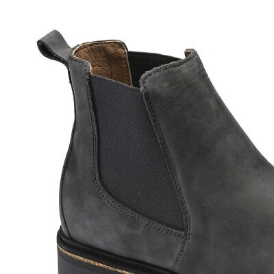 Pre-owned Birkenstock Stalon Men's Nubuk Leather Boots Graphite Gray