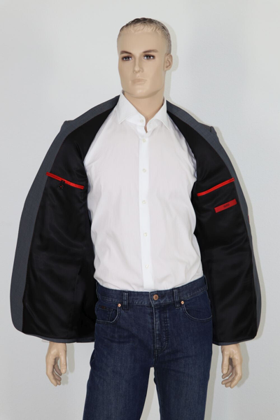 Pre-owned Hugo Boss Suit Jacket, Mod. Jeffery202, Size 98 / Us 40l, Regular Fit, Charcoal In Gray
