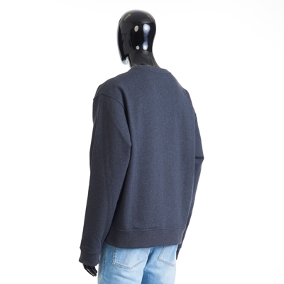 Pre-owned Berluti 1110$ Embroidered Scritto Sweatshirt - Dark Grey Melange, Fleece Cotton