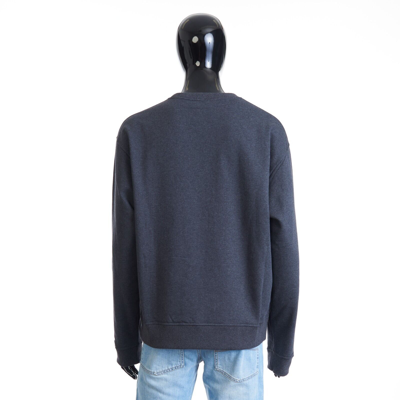 Pre-owned Berluti 1110$ Embroidered Scritto Sweatshirt - Dark Grey Melange, Fleece Cotton