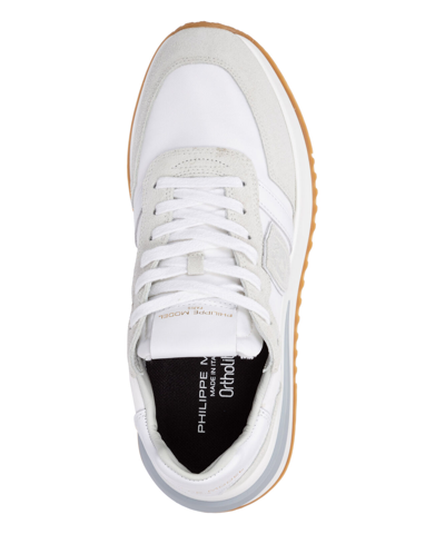 Pre-owned Philippe Model Sneakers Women Tropez 2.1 Tyld-w001 Blanc Logo Detail Suede In White