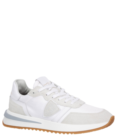 Pre-owned Philippe Model Sneakers Women Tropez 2.1 Tyld-w001 Blanc Logo Detail Suede In White