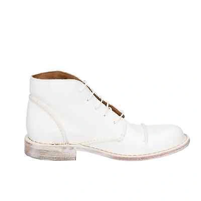 Pre-owned Moma Shoes Women  Ankle Boots White Leather 1bs434-nac Ez890