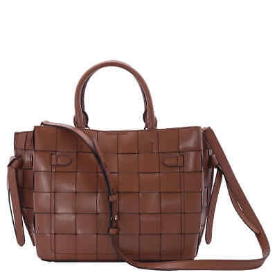 Pre-owned Michael Kors Luggage Large Woven Hamilton Legacy Belted Satchel 30s3g9hs7l-230