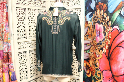 Pre-owned Johnny Was Tandit Blouse In Multicolor