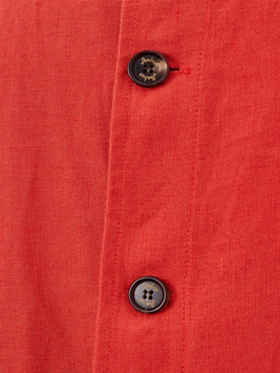 Pre-owned Sealup Orange Cropped Jacket In Linen Effect