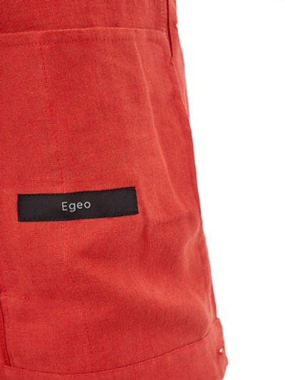 Pre-owned Sealup Orange Cropped Jacket In Linen Effect