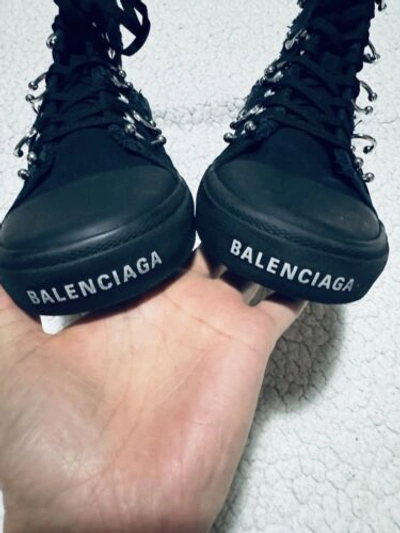 Pre-owned Balenciaga Don't Buy Sold  Men's Paris High Top Sneaker With Piercings Black