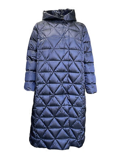 Pre-owned Marina Rinaldi Women's Navy Paniere Quilted Jacket In Blue