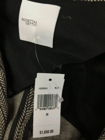 Pre-owned Rosetta Getty $1650  Women Gray Herringbone Double-breasted Coat Blazer Jacket M