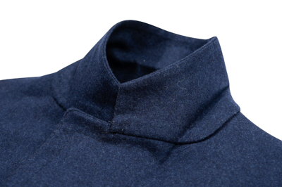 Pre-owned Eidos $1900  By Isaia Napoli Blue Overcoat Double Stitched Wool 38 Us / 48 Eu
