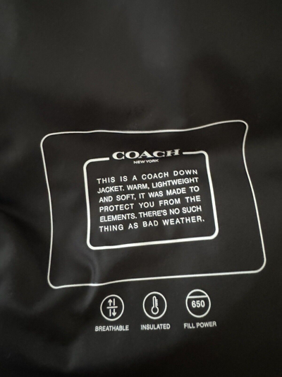 Pre-owned Coach 100% Authentic Men's  Signature Down Vest Khaki Signature Size L,xl,xxl