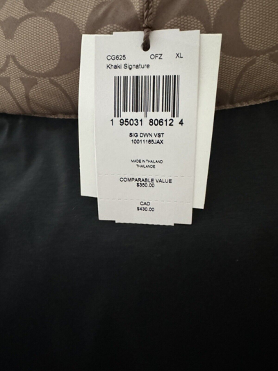 Pre-owned Coach $400  Limited Edition Vest Men's Size Xl- 2xl Logo Multicolor In Khaki Signature