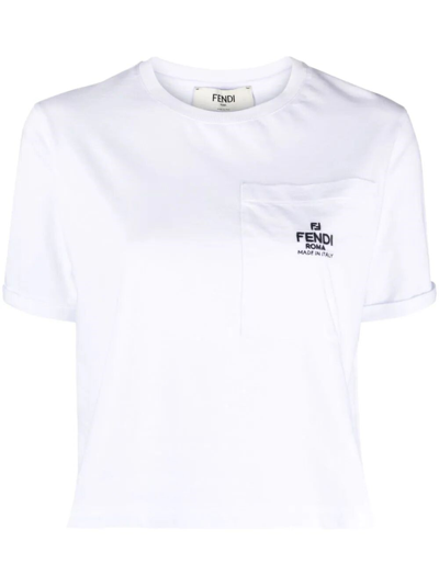 Shop Fendi Roma` T-shirt In White