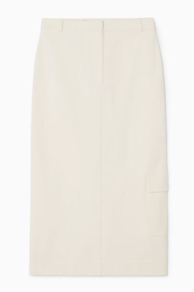 Shop Cos Cargo Midi Skirt In White