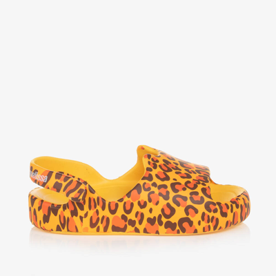 Shop Mini Melissa Girls Yellow Leopard Print Sandals