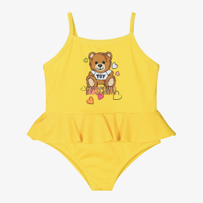 Shop Moschino Baby Girls Yellow Bear Swimsuit
