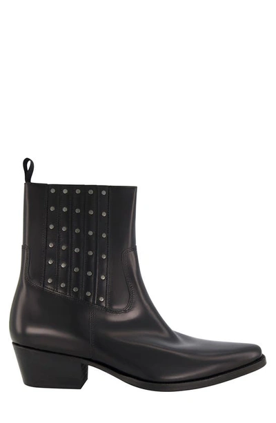 Karl Lagerfeld Paris White Label Studded Chelsea Boot In Black