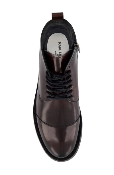 Karl Lagerfeld Paris White Label Zip Chukka Boot In Burgundy