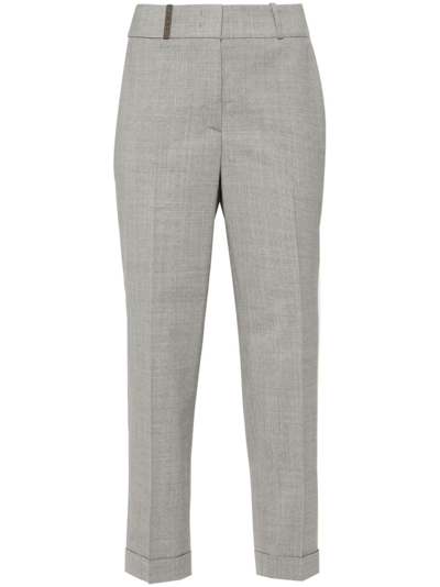 Shop Peserico Pantaloni Sartoriali Affusolati In Gray