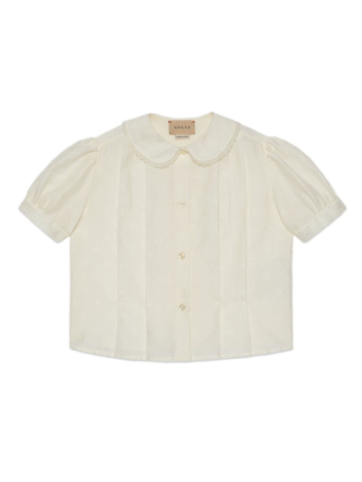 Shop Gucci Camicia Con Effetto Jacquard In White