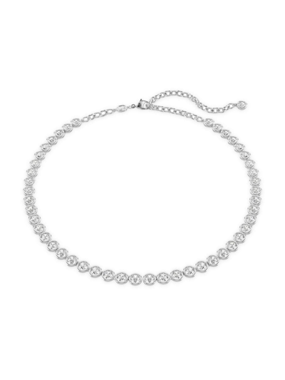 Shop Swarovski Women's Imber Crystal Tennis Necklace In White Gold