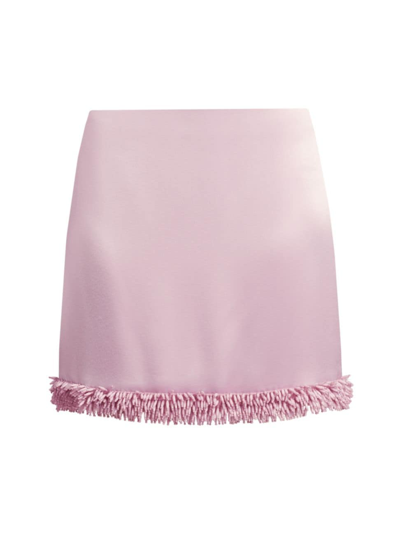 Shop Cinq À Sept Women's Doris Beaded-hem Satin Miniskirt In Wisteria