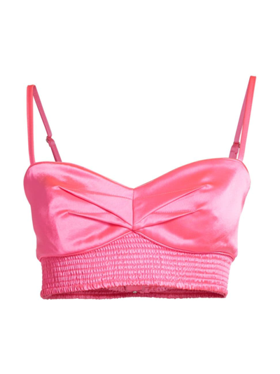 Shop Cinq À Sept Women's Nikola Crop Top In Electric Pink