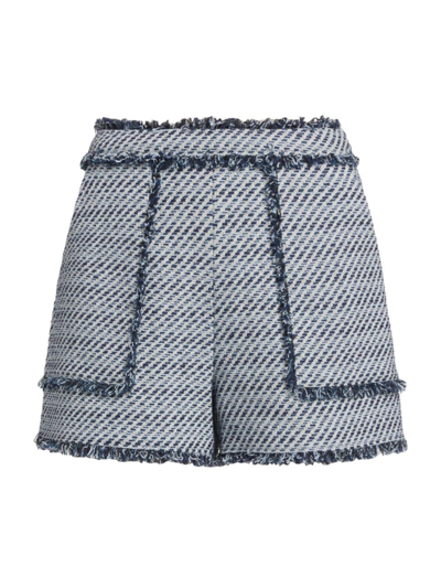 Shop Cinq À Sept Women's Allen Bouclé Shorts In Navy Multi