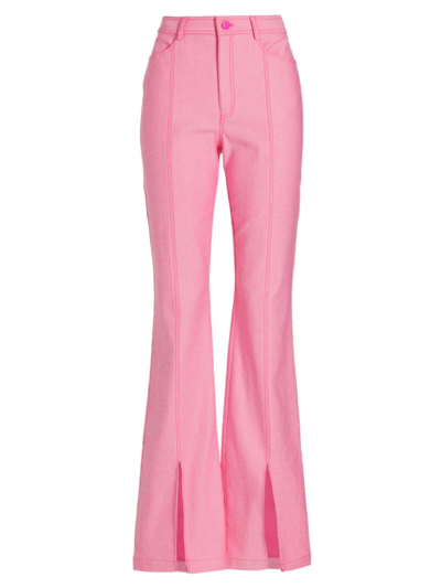 Shop Cinq À Sept Women's Shanis Split Flared Jeans In Light Electric Pink
