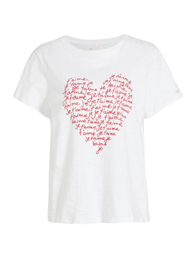 Shop Cinq À Sept Women's Je T'aime T-shirt In White Red