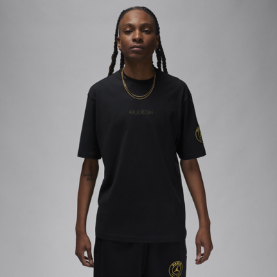 Shop Jordan Nike Men's Paris Saint-germain Wordmark Heritage 85 T-shirt In Black