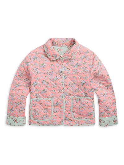 Shop Polo Ralph Lauren Little Girl's & Girl's Linen-cotton Quilted Jacket In Seze Floral Janee Ditsy